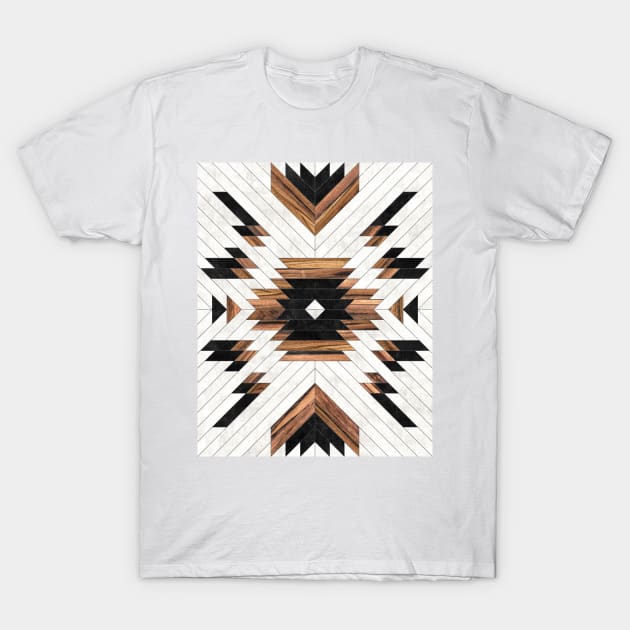 Urban Tribal Pattern No.5 - Aztec - Concrete and Wood T-Shirt by ZoltanRatko